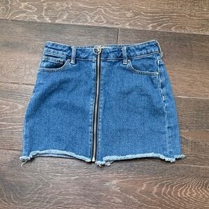 PacSun Blue Denim Mini Skirt with Zipper - Size 25